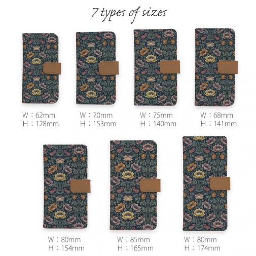 【手帳型】リバティの大花柄風 スモール・スザンナ