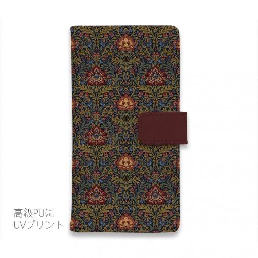 【手帳型】リバティの大花柄風 アンジェリカ・ガーラ