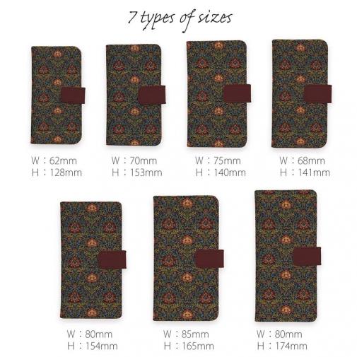 【手帳型】リバティの大花柄風 アンジェリカ・ガーラ