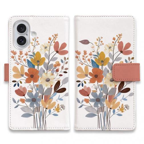 【手帳型】北欧パステルカラーの花