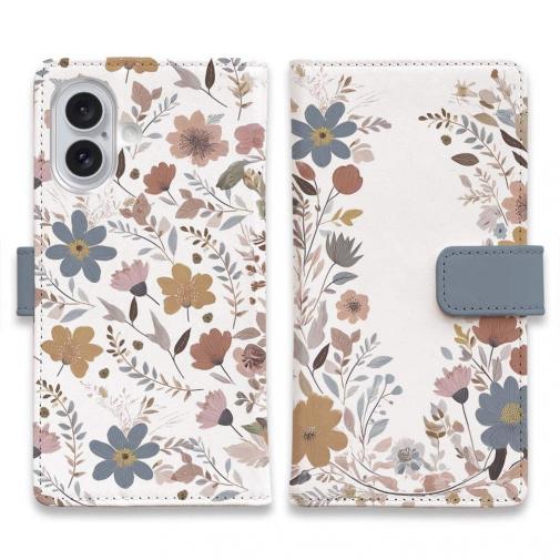 【手帳型】北欧くすみカラーの花