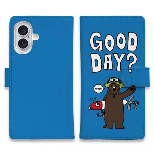 【手帳型】【釣りざんまい】ルアーとクマさん