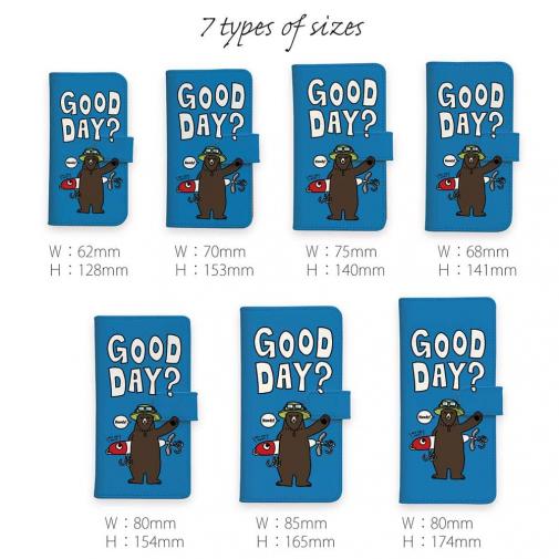 【手帳型】【釣りざんまい】ルアーとクマさん