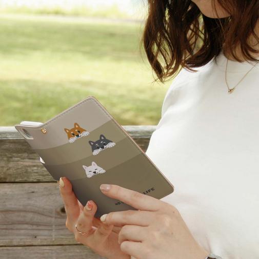 【手帳型】柴犬たちのひょっこり顔出し(wakat)