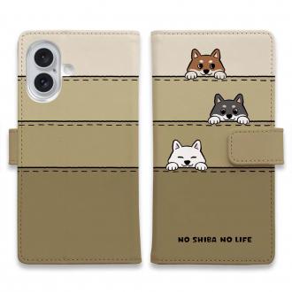 【手帳型】柴犬たちのひょっこり顔出し_くっきりバージョン(wakat)