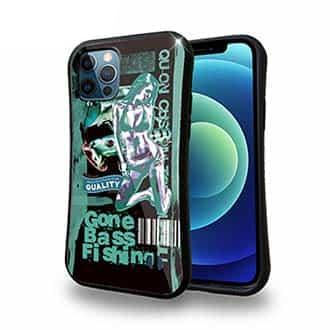 【S-LINE】Gone Bass Fishing ローライダーポスター風　エメラルドグリーン