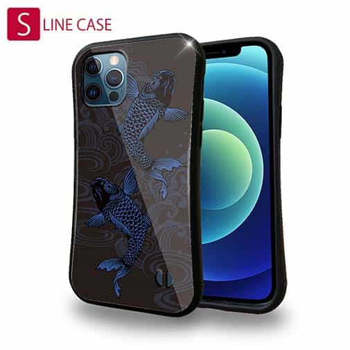 【S-LINE】タトゥー風昇り鯉　ブルー&ブラック