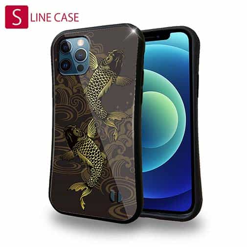 【S-LINE】タトゥー風昇り鯉　ゴールド&ブラック