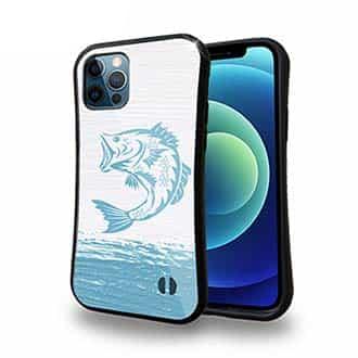 【S-LINE】ブラックバスのイラスト　木目調