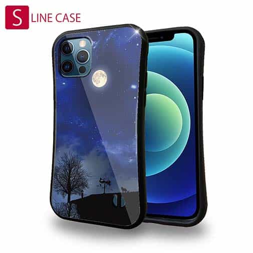 【S-LINE】屋根の上のネコと満月