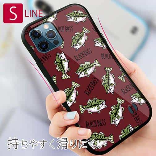 【S-LINE】【釣りざんまい】ドット絵のブラックバスがいっぱい_カラフルレッド