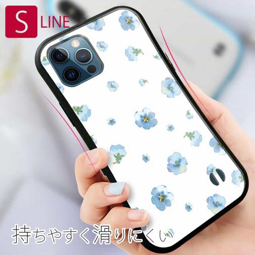 【S-LINE】ブルーの花のシームレスパターン