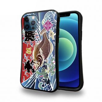 【S-LINE】赤ワイン　大漁旗スマホケース　ヒラメ