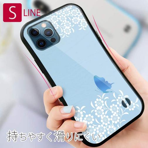 【S-LINE】ブルーの花畑と蝶