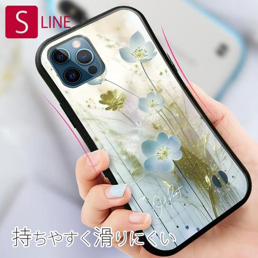 【S-LINE】オイルペイント 青い花