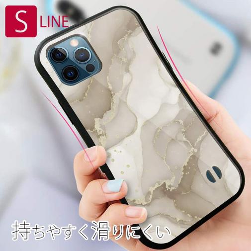 【S-LINE】くすみカラーマーブル調 ベージュ＆ゴールド