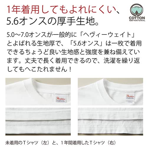 【Tシャツ】3箇所プリント ナチュラルライフ 5.6oz Cotton:100%