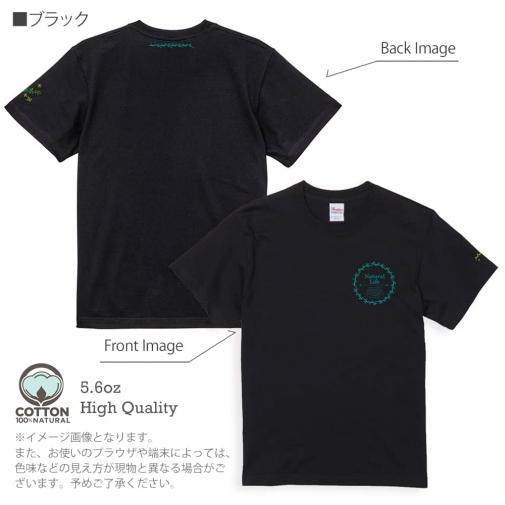 【Tシャツ】3箇所プリント ナチュラルブルー 5.6oz Cotton:100%