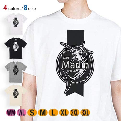 【Tシャツ】カジキ(エンブレム) 5.6oz Cotton:100%