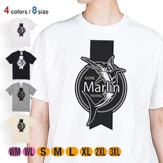 【Tシャツ】カジキ(エンブレム) 5.6oz Cotton:100%