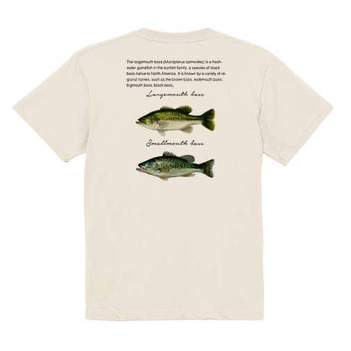 【Tシャツ】オオクチバス(ラージマウスバス)とコクチバス(スモールマウスバス) 5.6oz Cotton:100%