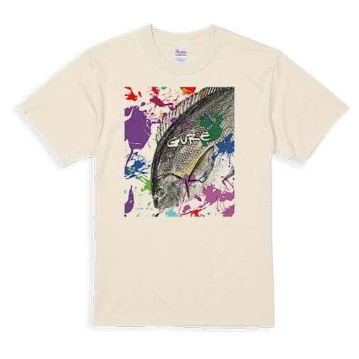【Tシャツ】グレ(メジナ)　ペンキペイント 5.6oz Cotton:100%