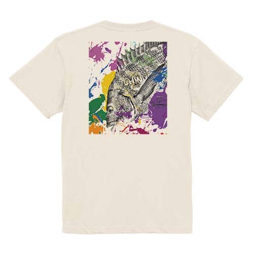 【Tシャツ】チヌ(クロダイ)　ペンキペイント 5.6oz Cotton:100%