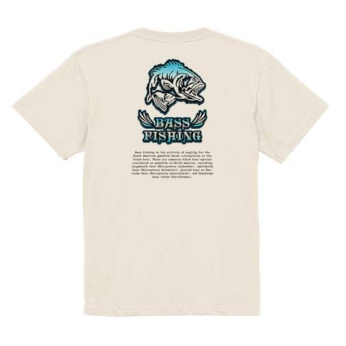 【Tシャツ】バスフィッシング　ローライダーフォント　ブルー 5.6oz Cotton:100%