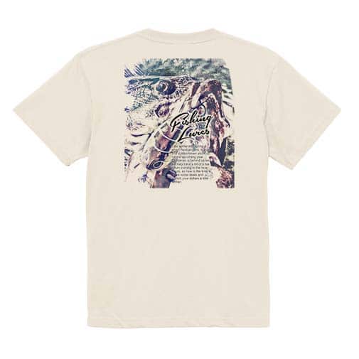 【Tシャツ】ブラックバスのバイト　ペイント風　ブルー 5.6oz Cotton:100%