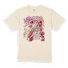 【Tシャツ】ブラックバスのバイト　ペイント風　レッド 5.6oz Cotton:100%