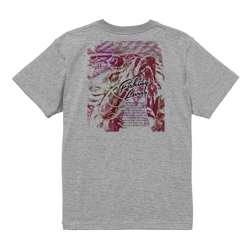 【Tシャツ】ブラックバスのバイト　ペイント風　レッド 5.6oz Cotton:100%