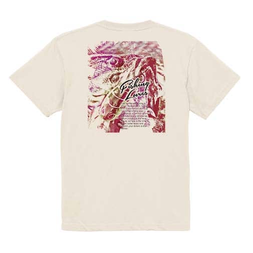 【Tシャツ】ブラックバスのバイト　ペイント風　レッド 5.6oz Cotton:100%