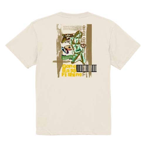 【Tシャツ】Gone Bass Fishing ローライダーポスター風　イエロー 5.6oz Cotton:100%