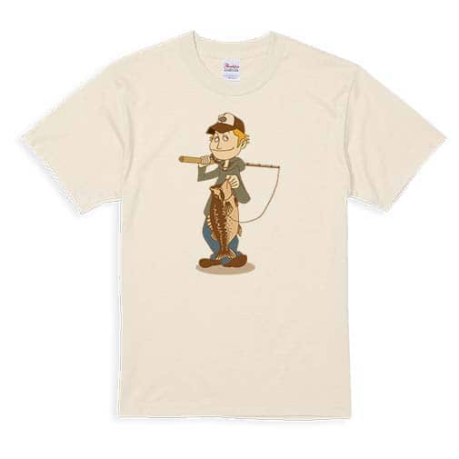 【Tシャツ】釣りボーイ　イラスト 5.6oz Cotton:100%