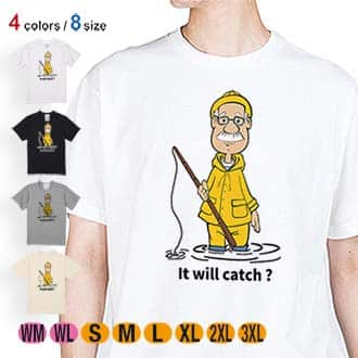 【Tシャツ】釣れるかな? 5.6oz Cotton:100%