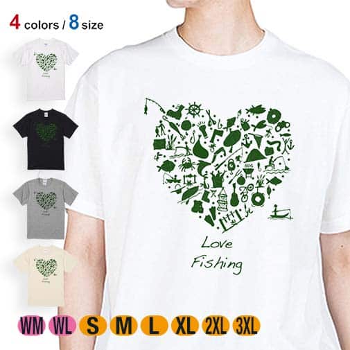 【Tシャツ】Love fishing  5.6oz Cotton:100%