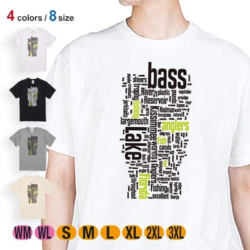 【Tシャツ】bass Text-Design 5.6oz Cotton:100%
