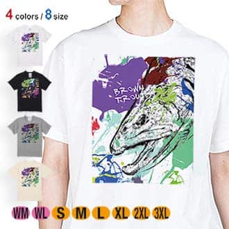 【Tシャツ】ブラウントラウト　ペンキペイント 5.6oz Cotton:100%