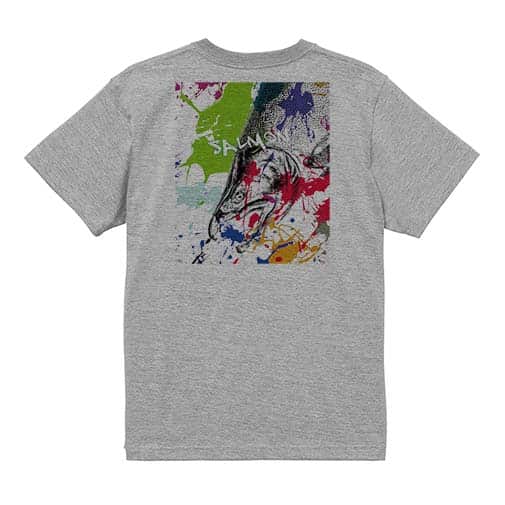 【Tシャツ】サケ　ペンキペイント 5.6oz Cotton:100%