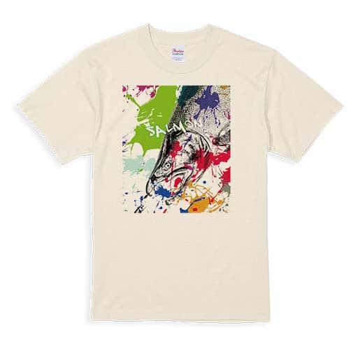 【Tシャツ】サケ　ペンキペイント 5.6oz Cotton:100%