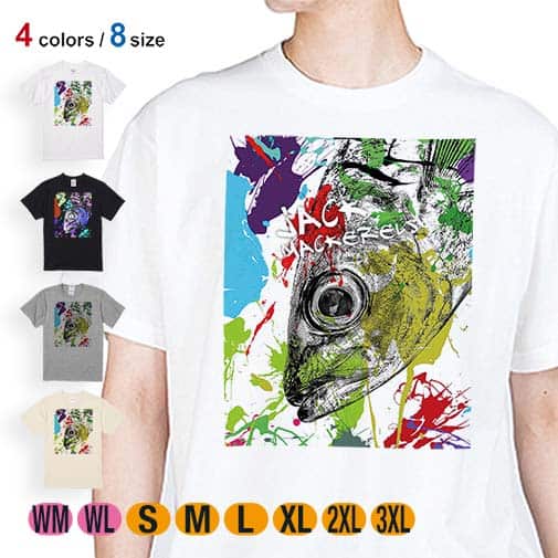 【Tシャツ】マアジ　ペンキペイント 5.6oz Cotton:100%