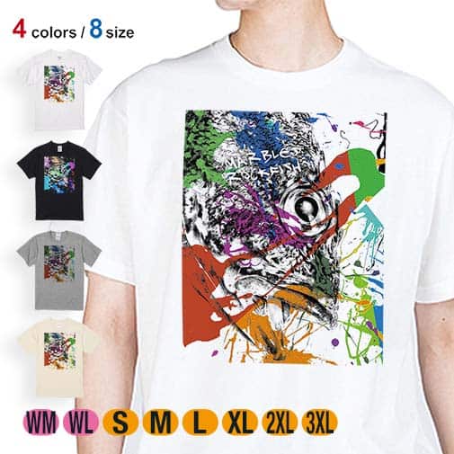 【Tシャツ】カサゴ　ペンキペイント 5.6oz Cotton:100%