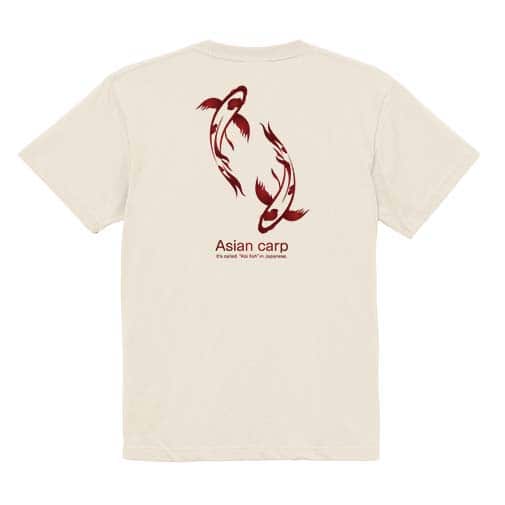 【Tシャツ】錦鯉　紅白　Koi Fish　ホワイト 5.6oz Cotton:100%