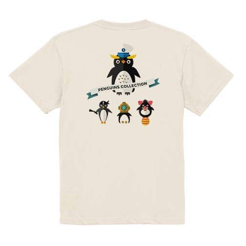 【Tシャツ】コミカルなペンギンたち 5.6oz Cotton:100%
