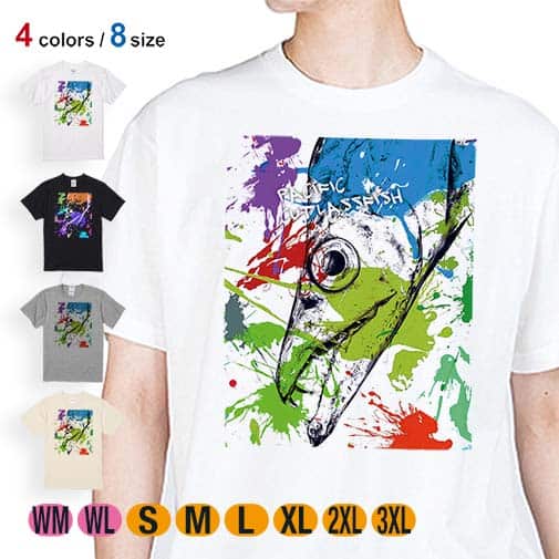 【Tシャツ】タチウオ ペンキペイント 5.6oz Cotton:100%