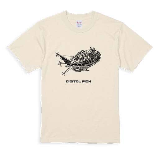 【Tシャツ】デジタル　フィッシュ 5.6oz Cotton:100%