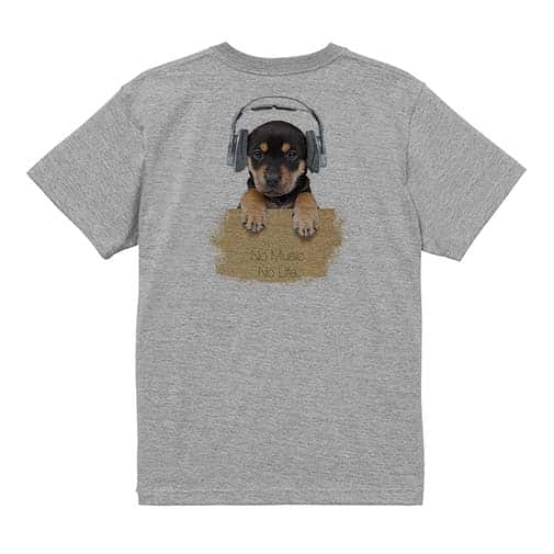 【Tシャツ】子犬だってNo Music No Life 5.6oz Cotton:100%