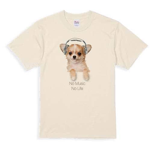 【Tシャツ】チワワだってNo Music No Life 5.6oz Cotton:100%