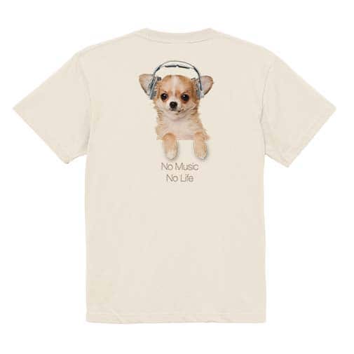 【Tシャツ】チワワだってNo Music No Life 5.6oz Cotton:100%