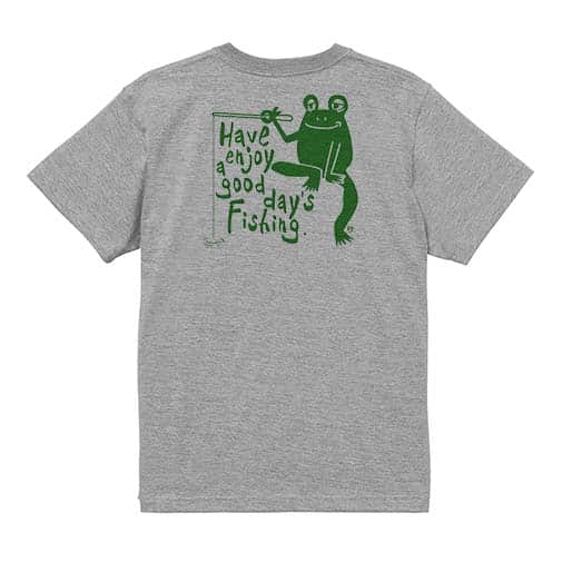 【Tシャツ】【釣りざんまい】カエルが釣りをするでケロ 5.6oz Cotton:100%